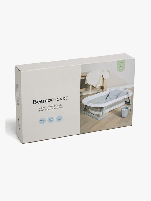 Beemoo CARE Assist Badekar inkl. Badestøtte & Skyllekande, Soft Green