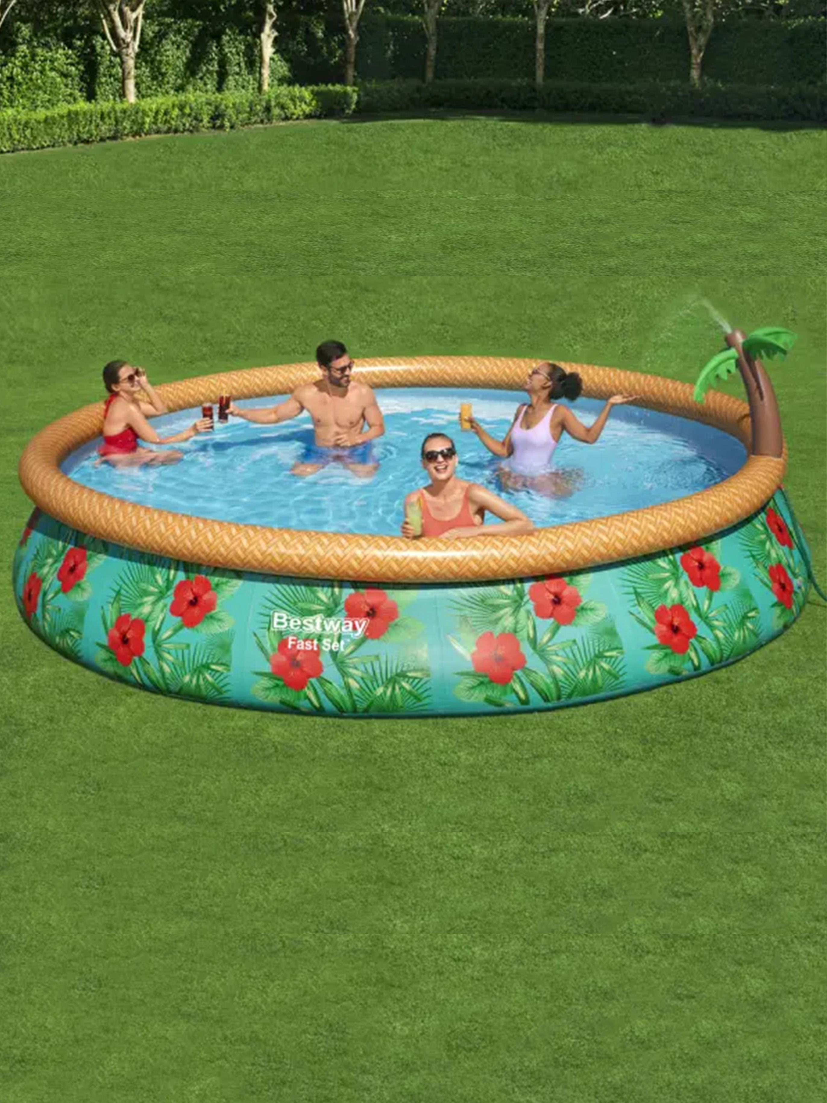 Bestway Fast Set Paradise Palms poolsæt 457x84 cm, Badebassin til børn