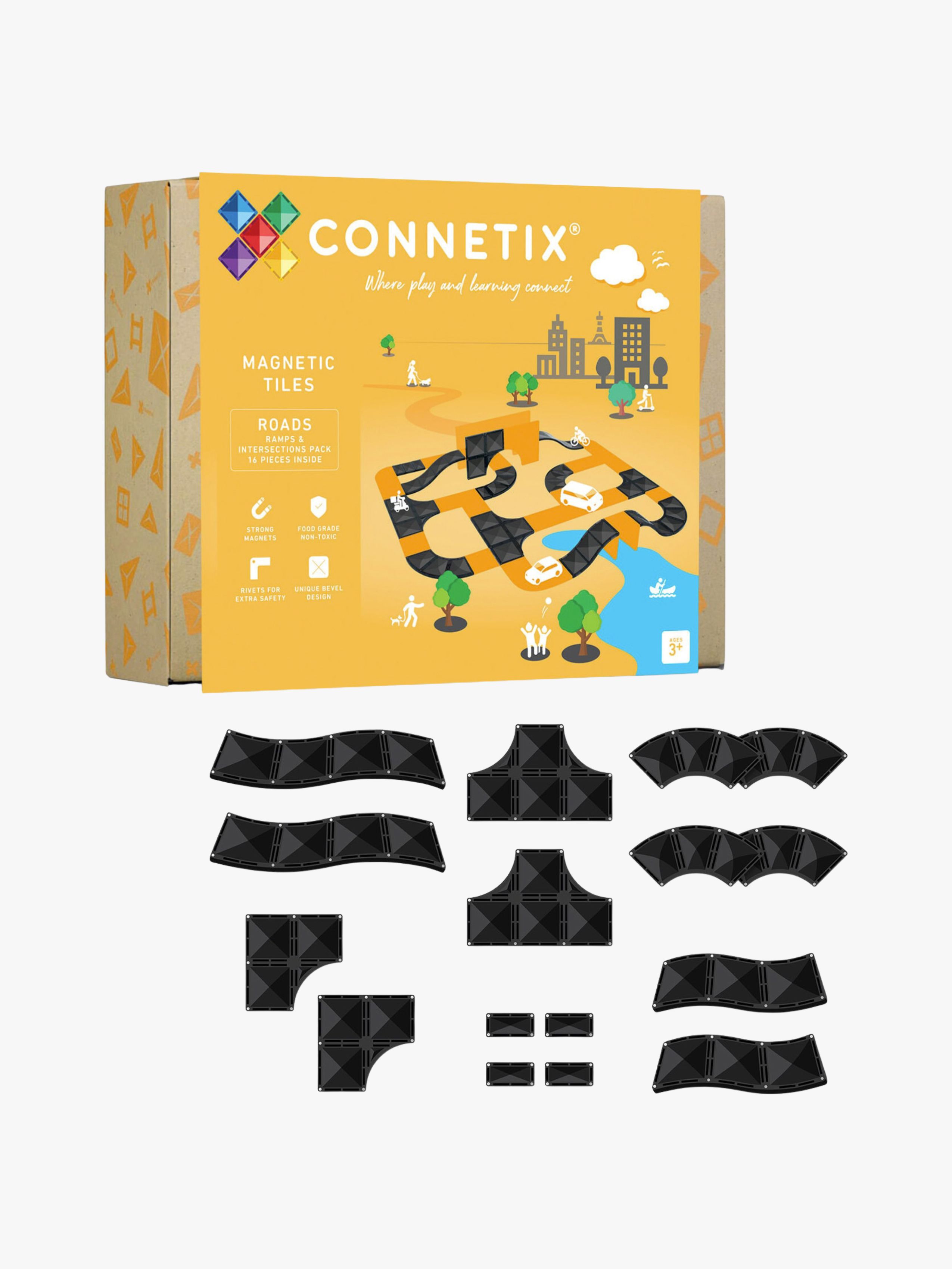 Connetix Magnetiske Byggeklodser Vejsæt 16 Dele