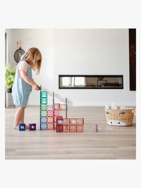 Connetix Magnetiske Byggeklodser Kuglelabyrint Pastel Udvidelsessæt 80 Dele