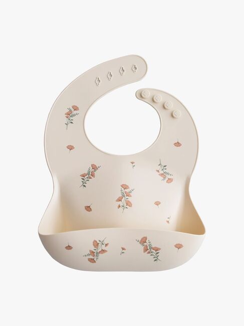 Mushie Hagesmæk Silikone, Pink Flowers