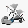 Cybex e-Gazelle S Søskendevogn inkl. Liggedel, Stone Grey/Silver