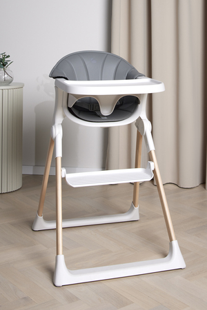 Beemoo CARE Harmony Højstol inkl. Hynde, White/Wood/Grey