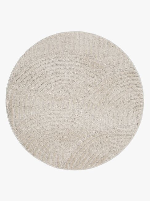 KMCarpets Doria Zen  Rundt Gulvtæppe 120, Hvid