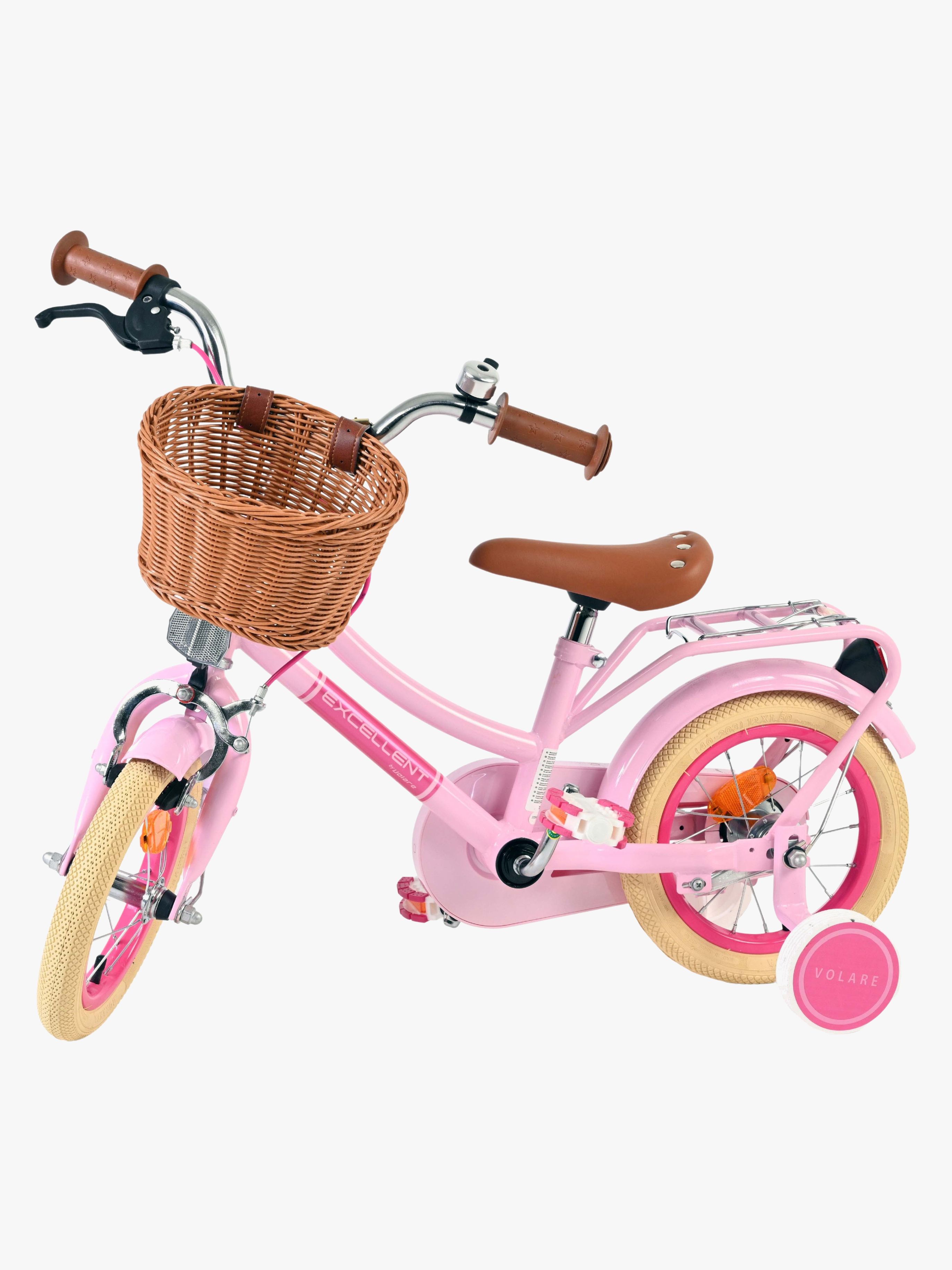 Volare Excellent Cykel med Kurv 12 Tommer, Pink