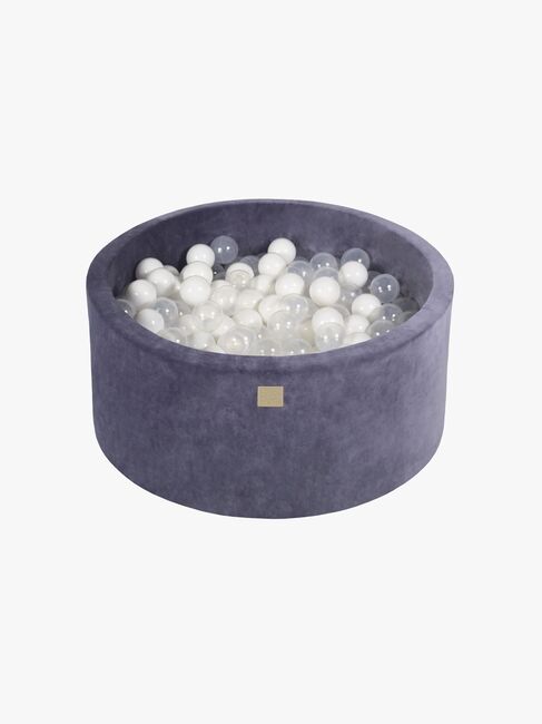Meowbaby Rund Boldbassin Velour 40x90, Blågrå