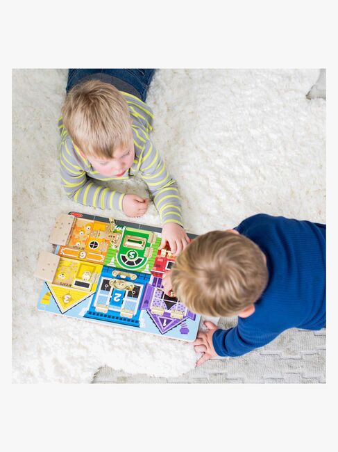 Melissa & Doug Låsebræt 6 Låger med Dyr