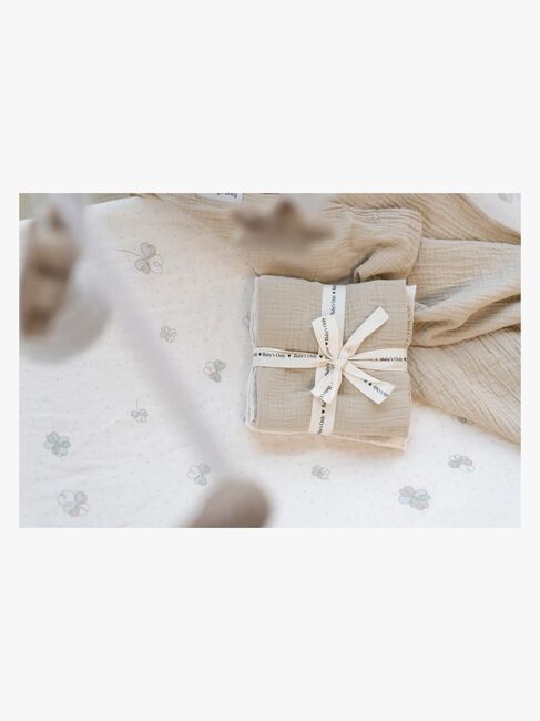 Baby's Only 65x65 Tæppe/ Stofble i Musselin 2-pak, Tender Beige/Clover