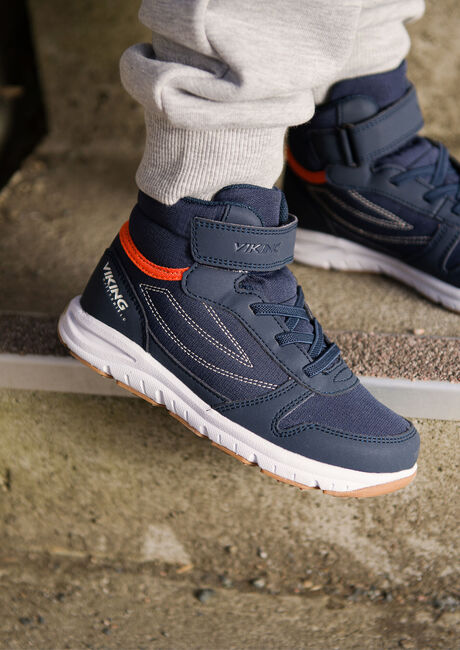 Viking Hovet Mid 1V WP Sneakers, Navy