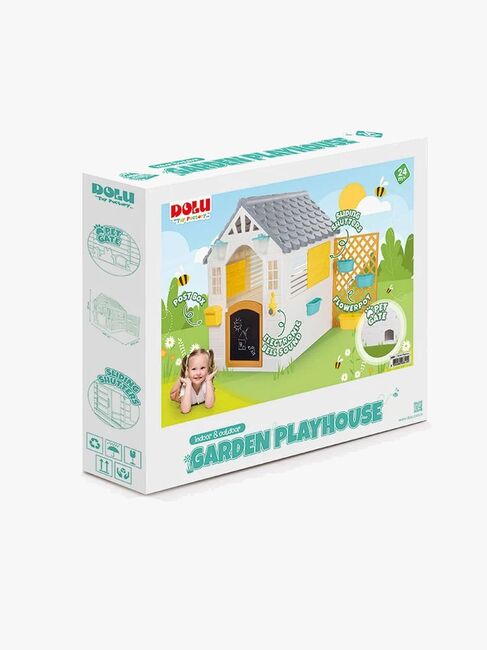 DOLU Garden Legehus med Hegn, Hvid