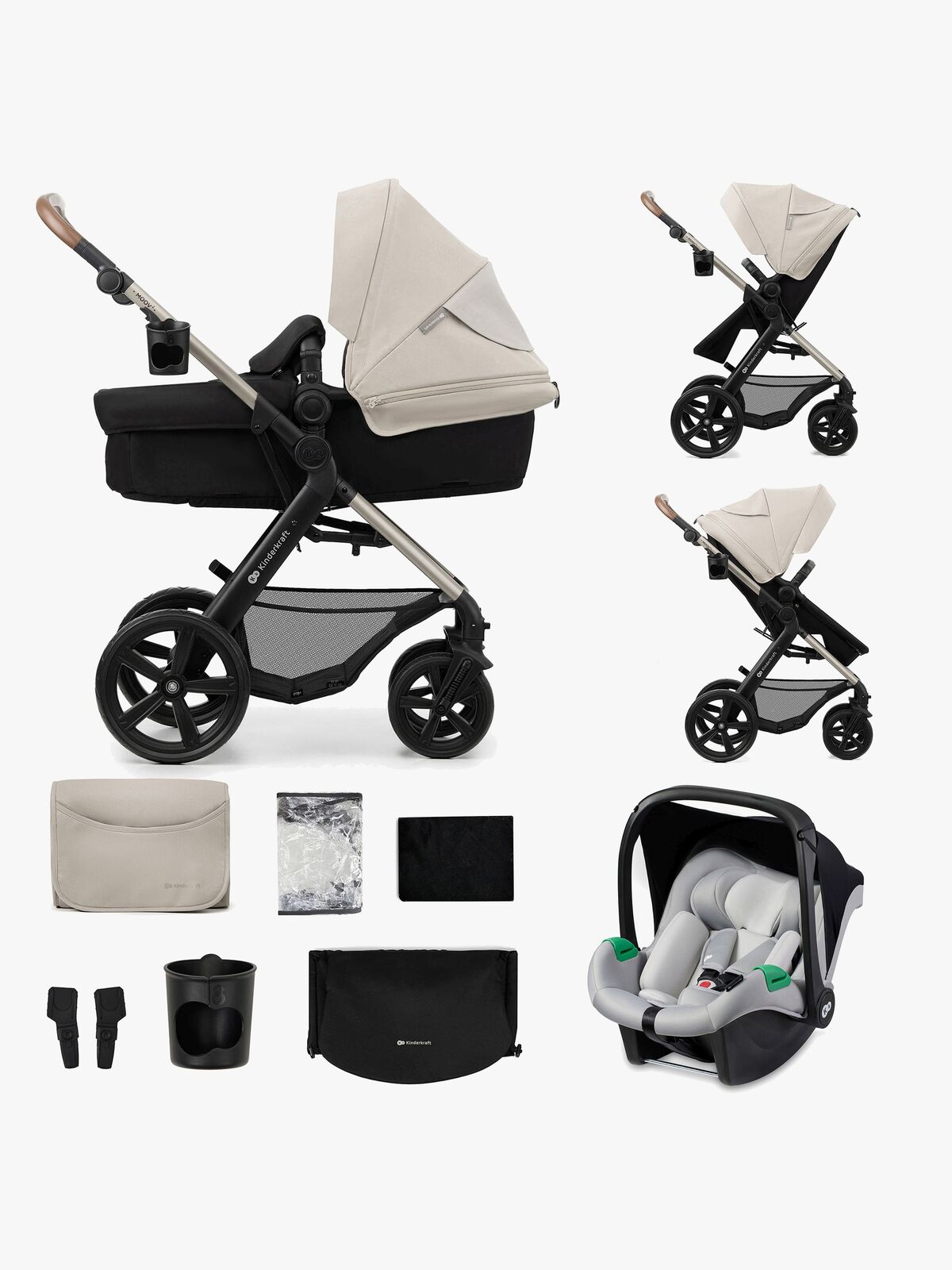 Kinderkraft MOOV 2 3-in-1 Kombivogn, Moonlight Grey