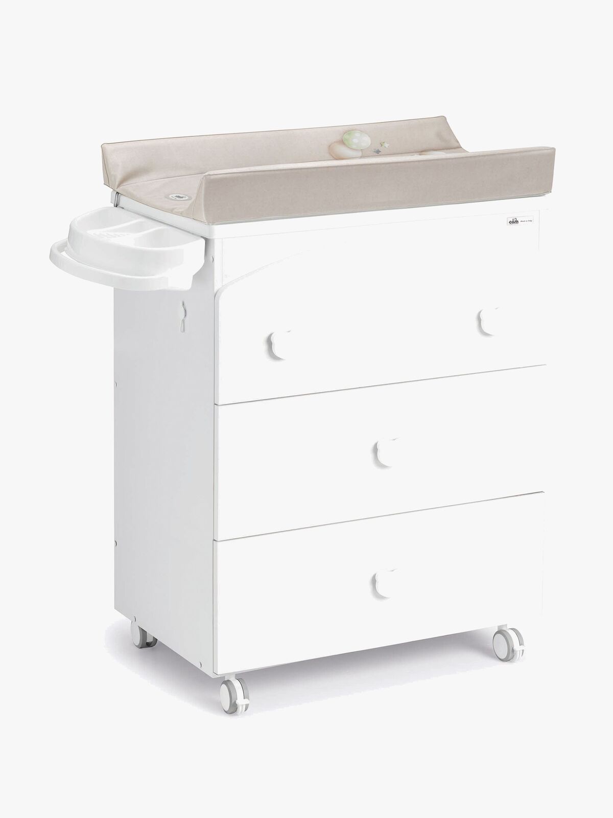 CAM Cassettiera Puslebord, Hvid/Beige