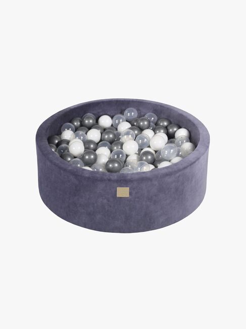 Meowbaby Rund Boldbassin Velour 30x90, Blågrå