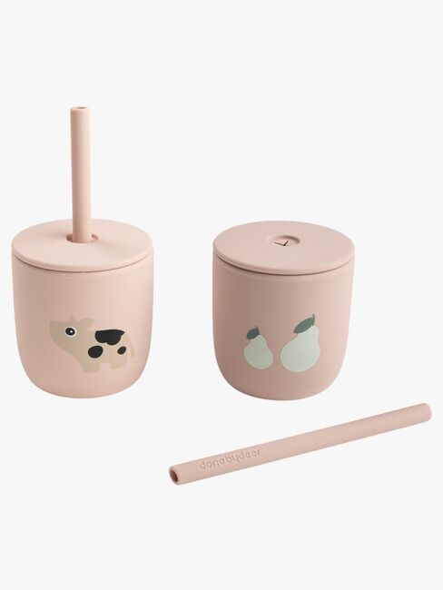 Done By Deer Tiny Farm Sugerørskop Silikone 2-pak, Powder