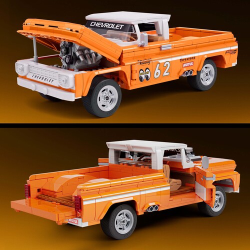 Mattel Brick Shop Hot Wheels Elite Series Brick Shop Hot Wheels Byggesæt Custom ’62 Chevy Pickup 858 Dele