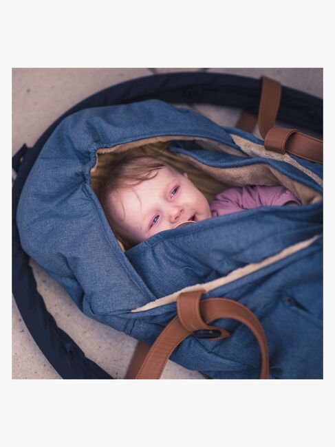 Sleepbag Mini Vinterkørepose, Grey Mélange/Brown