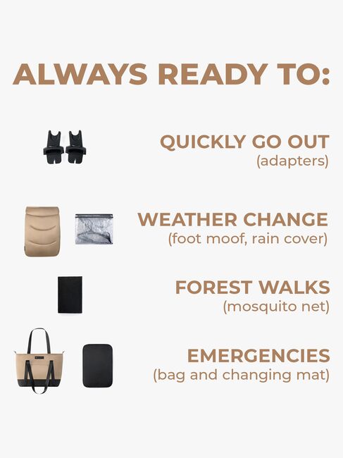 Kinderkraft Prime 2 2-in-1 Duovogn, Sandrose Beige