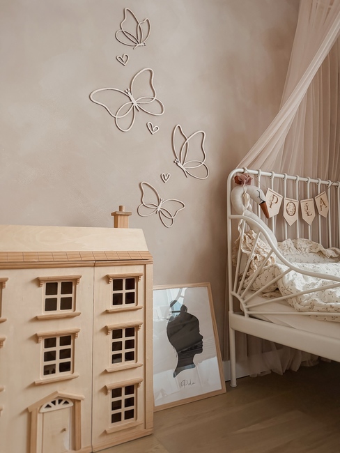 lis wycina Butterflies Vægdekoration Træ