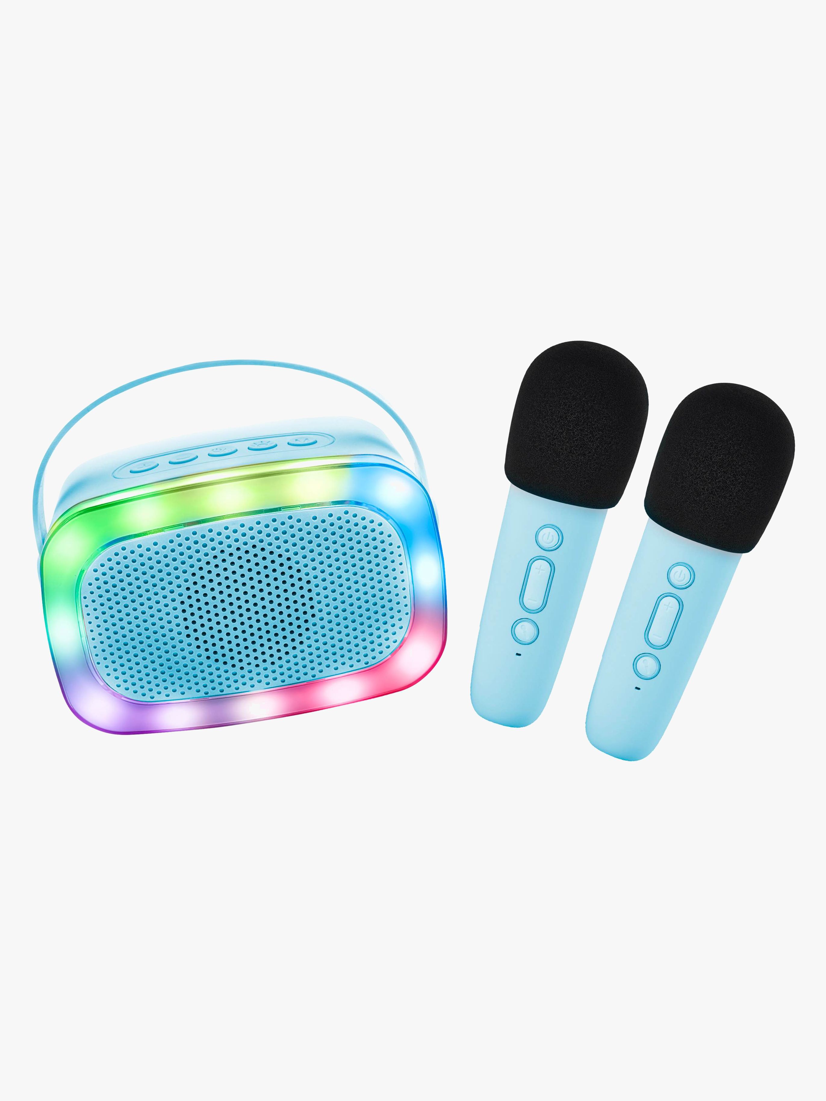 Lalarma Karaokesæt med LED-lys &  2 Mikrofoner, Blå