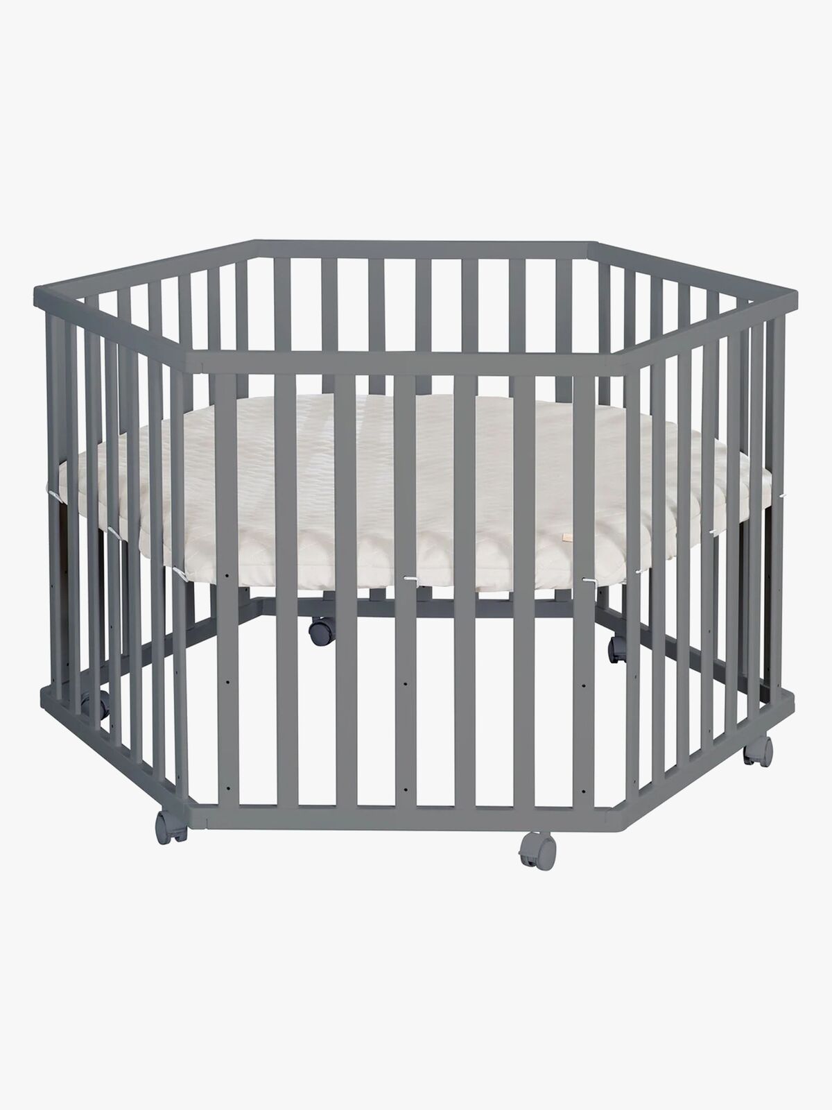 Roba Hexagon Kravlegård med Hjul, Anthracite & Greyish Quilted