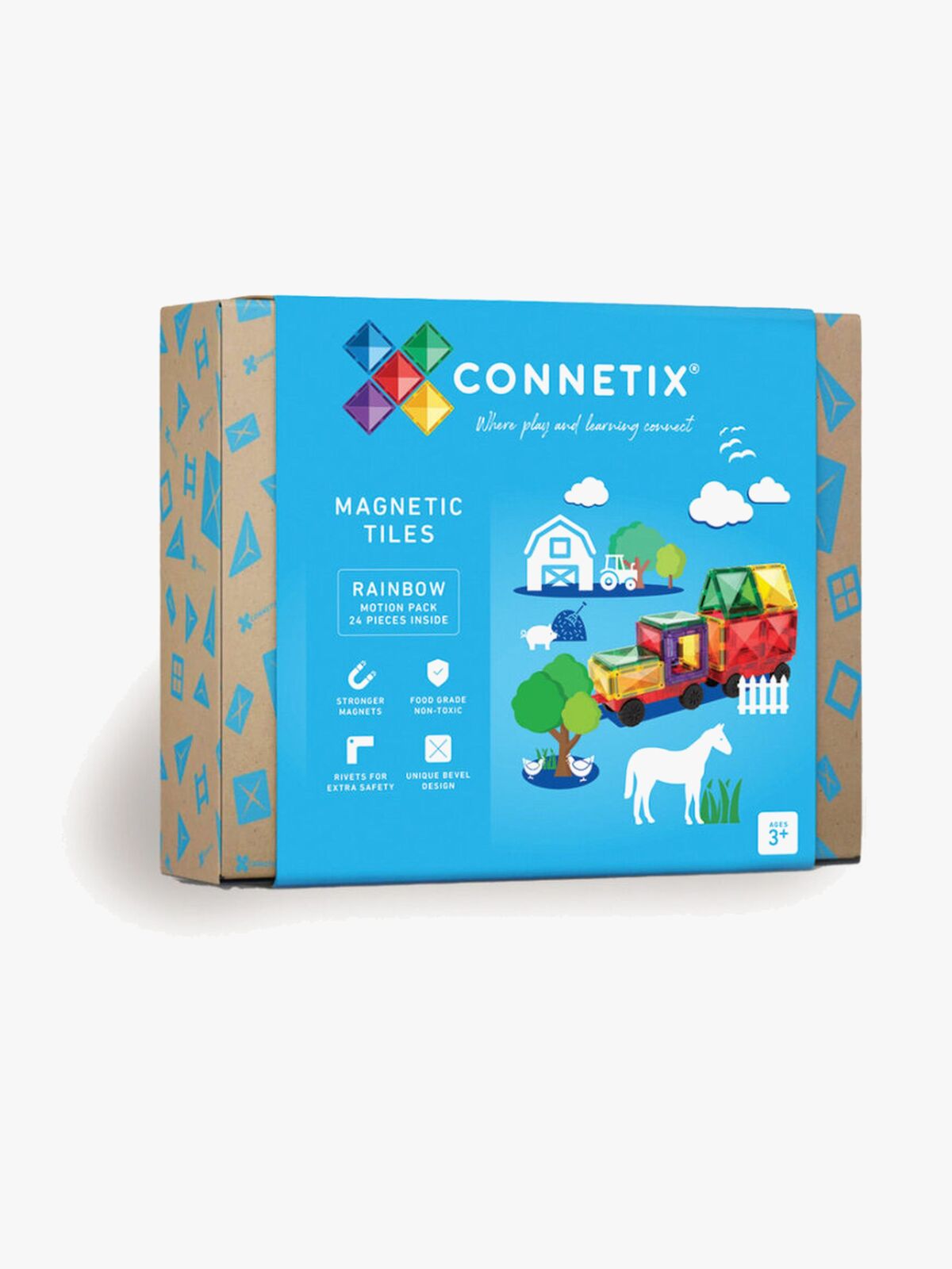 Connetix Magnetiske Byggeklodser Rainbow Motion Pack 24 Dele