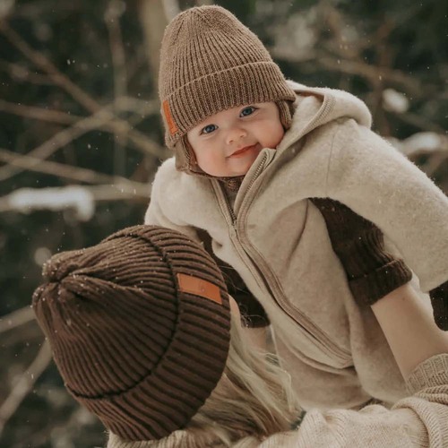 BabyMocs Hue med Øreklapper, Karamell