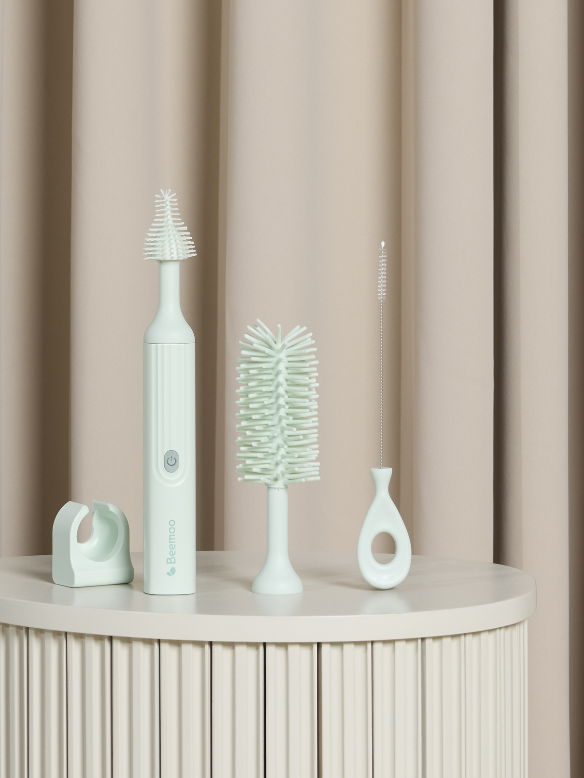 Beemoo CARE Elektrisk Flaskebørste til Sutteflaske, Soft Green