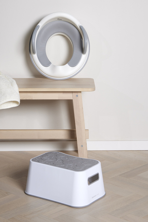 Beemoo CARE Assist Toiletsæde & Skammel, White/Grey