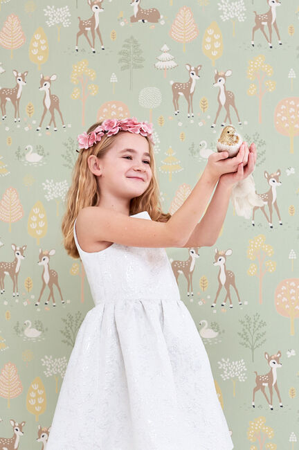 Majvillan Tapet Golden Woods, Dusty Green