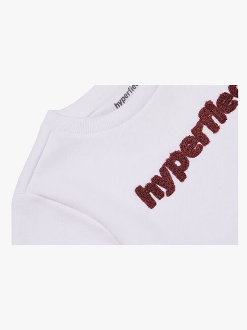 Hyperfied Short Sleeve Logo Sweatshirt, Snow White