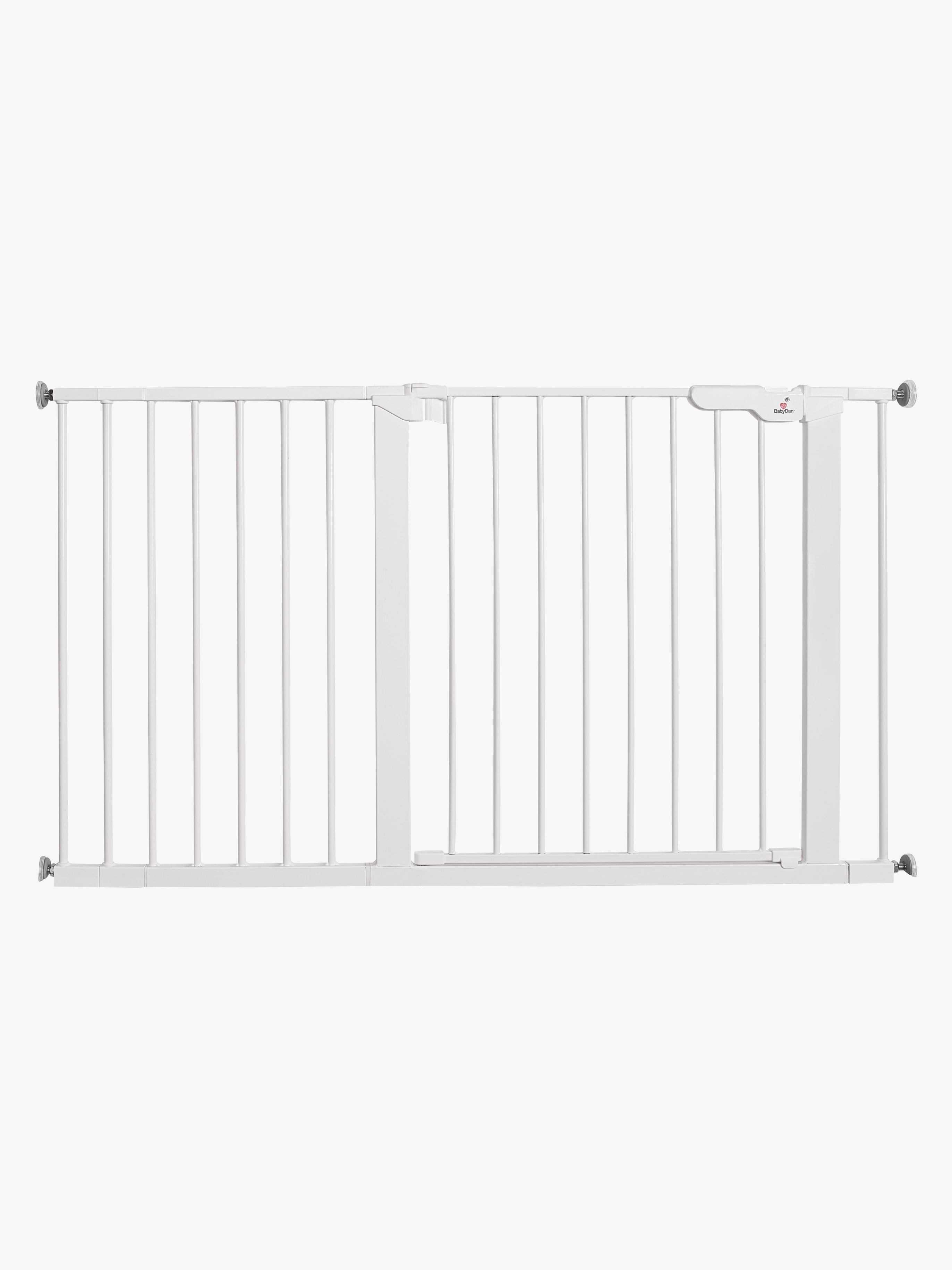 BabyDan Premier Sikkerhedsgitter + 8 Forlængerdele 126-132,2 cm, Hvid, Børnegitter