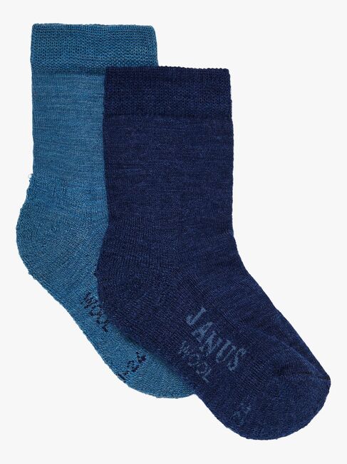 Janus Uldstrømper Merinoblanding 2-pak, Lyseblå