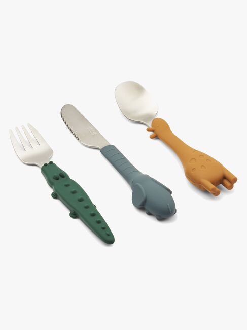 LIEWOOD Tove Bestik Stål/Silikone, Golden Caramel Mix