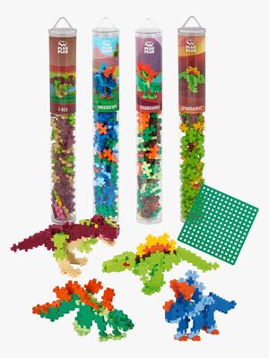 Plus-Plus Byggesæt med Bundplade & Tube Dino, 4x100 Dele