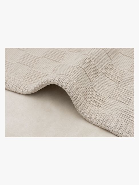 Jollein Tæppe 75x100 cm Box Knit/Velvet, Warm Sand