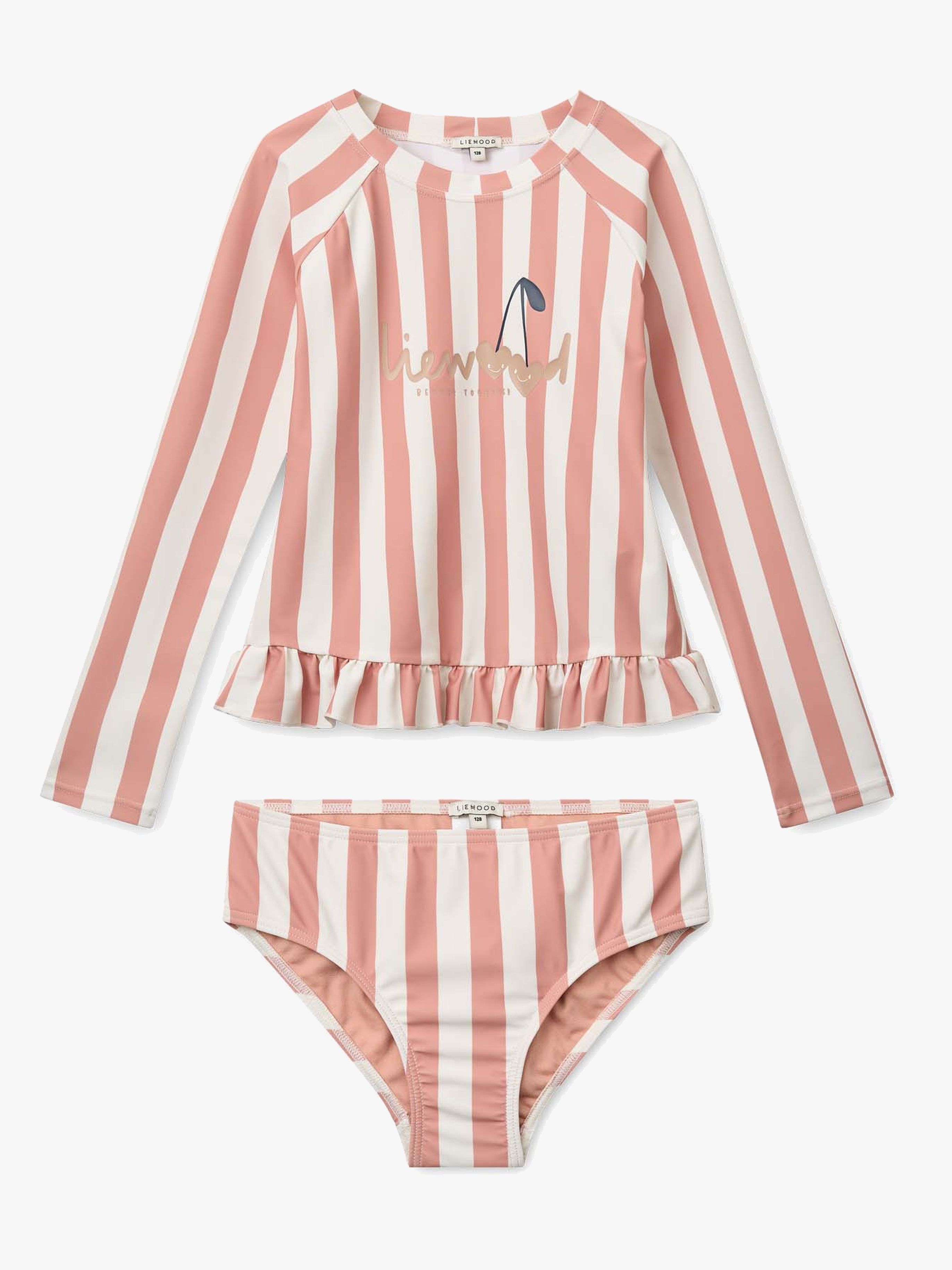 LIEWOOD Dagny Badesæt, Coral blush/creme de la creme stripe, 116