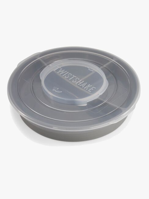 Twistshake Opdelt Tallerken m. Låg, Grå