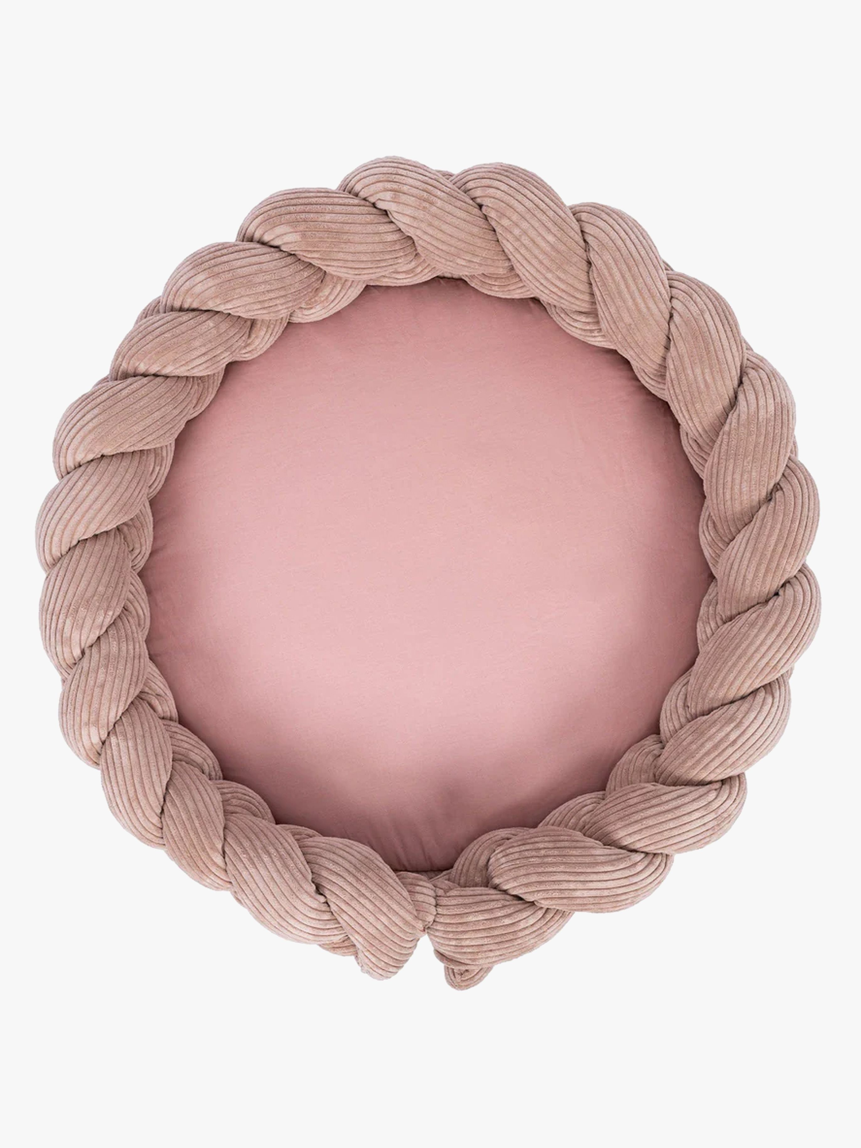 MeowBaby Aesthetic Babynest med Flettet Beskyttelse & Legetæppe, Powder Pink