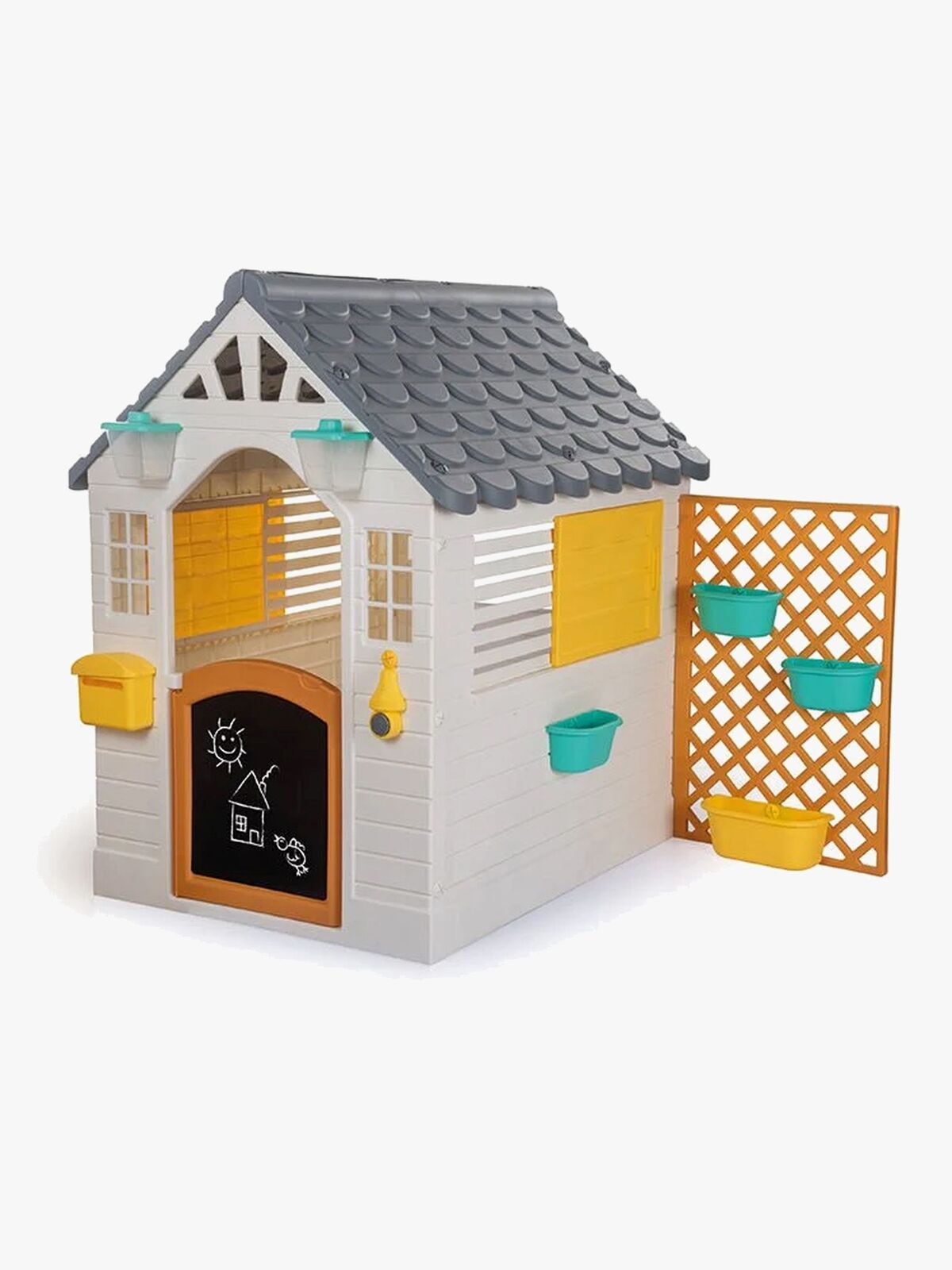 DOLU Garden Legehus med Hegn, Hvid