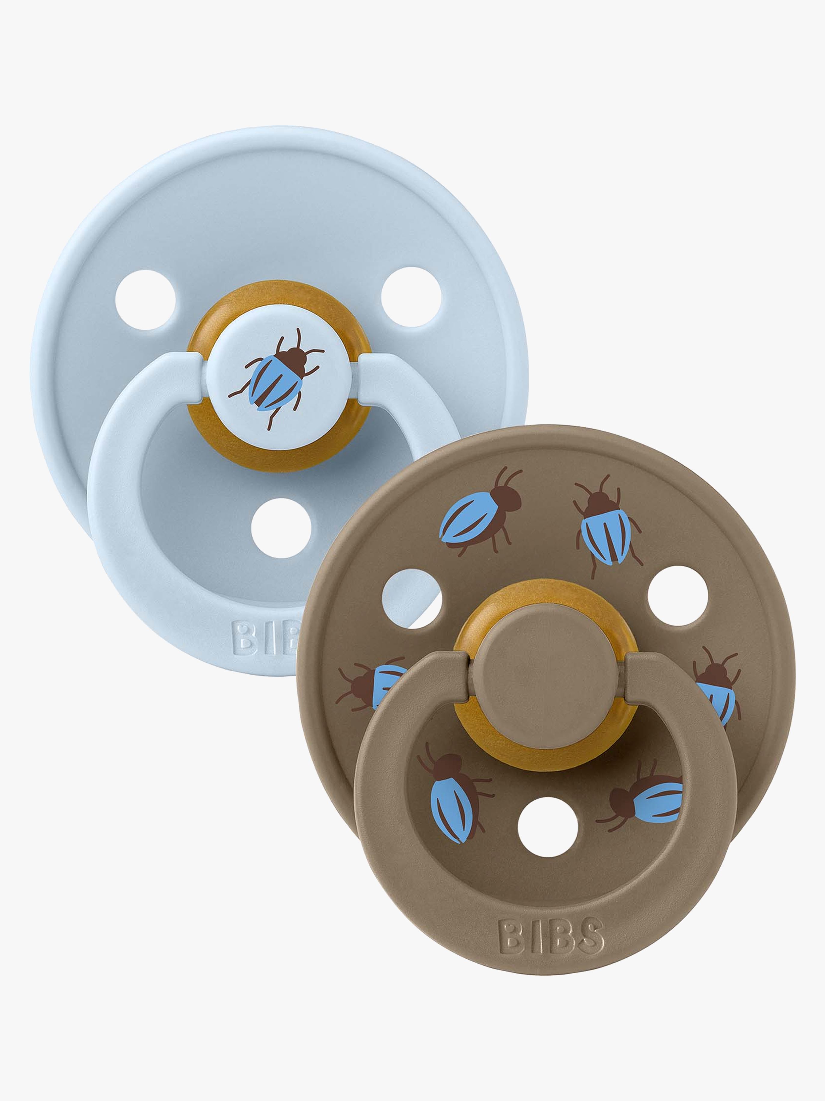 BIBS Studio Colour Sut Beetle Mix 2-pak Latex Str. 3 Rund, Baby Blue/Dark Oak