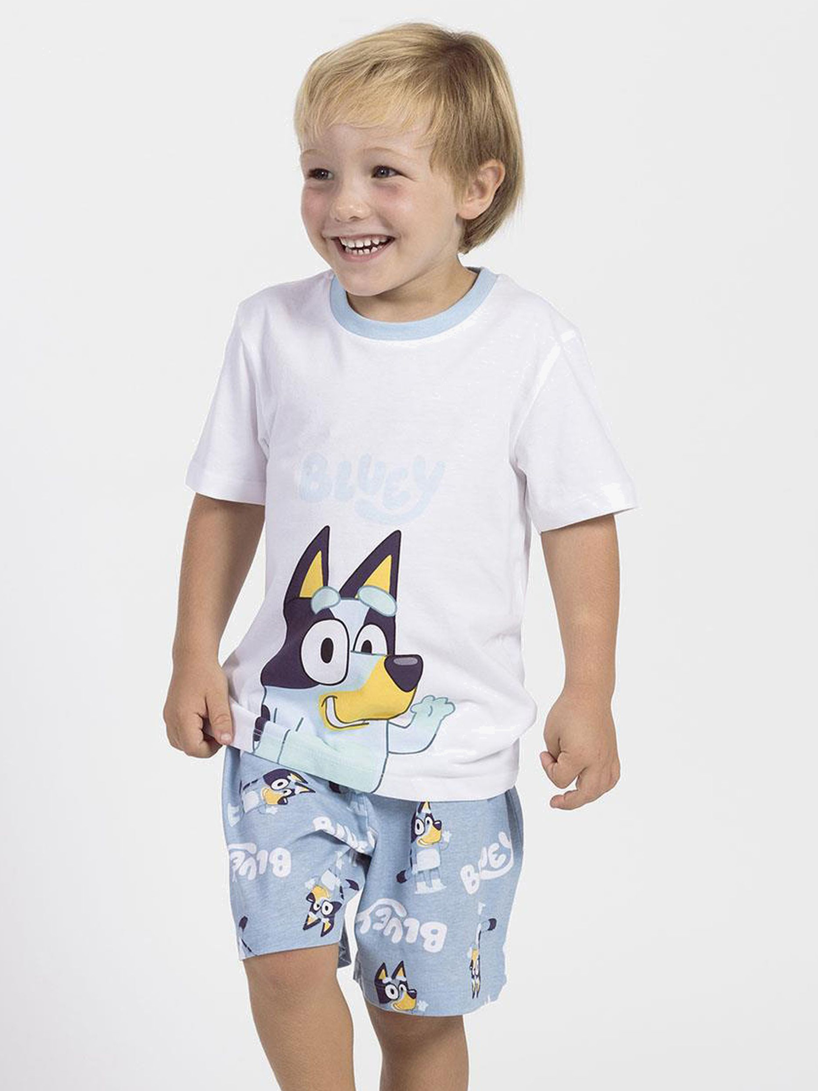Bluey Pyjamas, Hvid/Blå, 110-116
