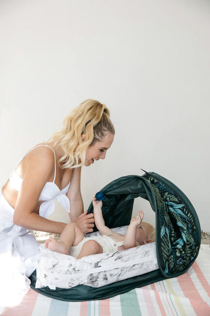 DockATot Deluxe+ Betræk Cabana Kit Stone, Grøn