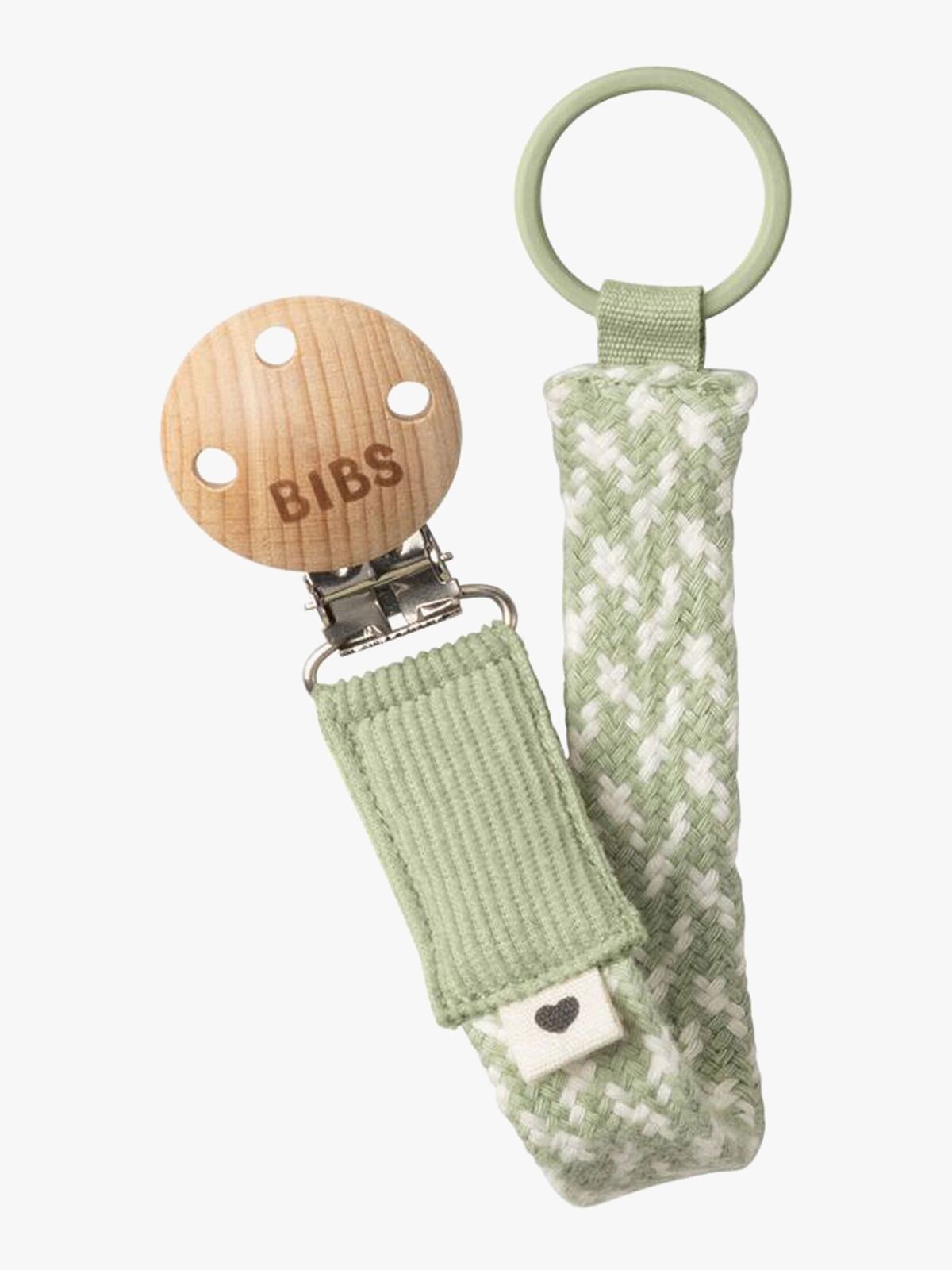 BIBS Suttesnor Pacifier Braid, Sage/Ivory