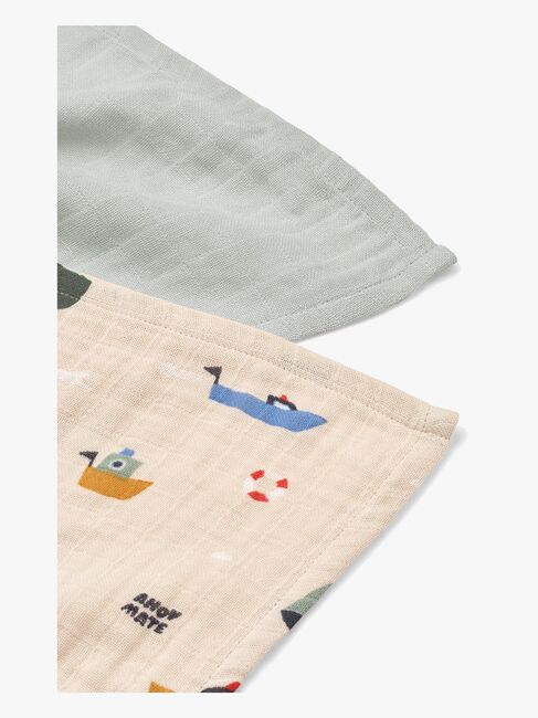 LIEWOOD Lewis Musselin Tæppe 2-pak, Sailing/Dove blue mix