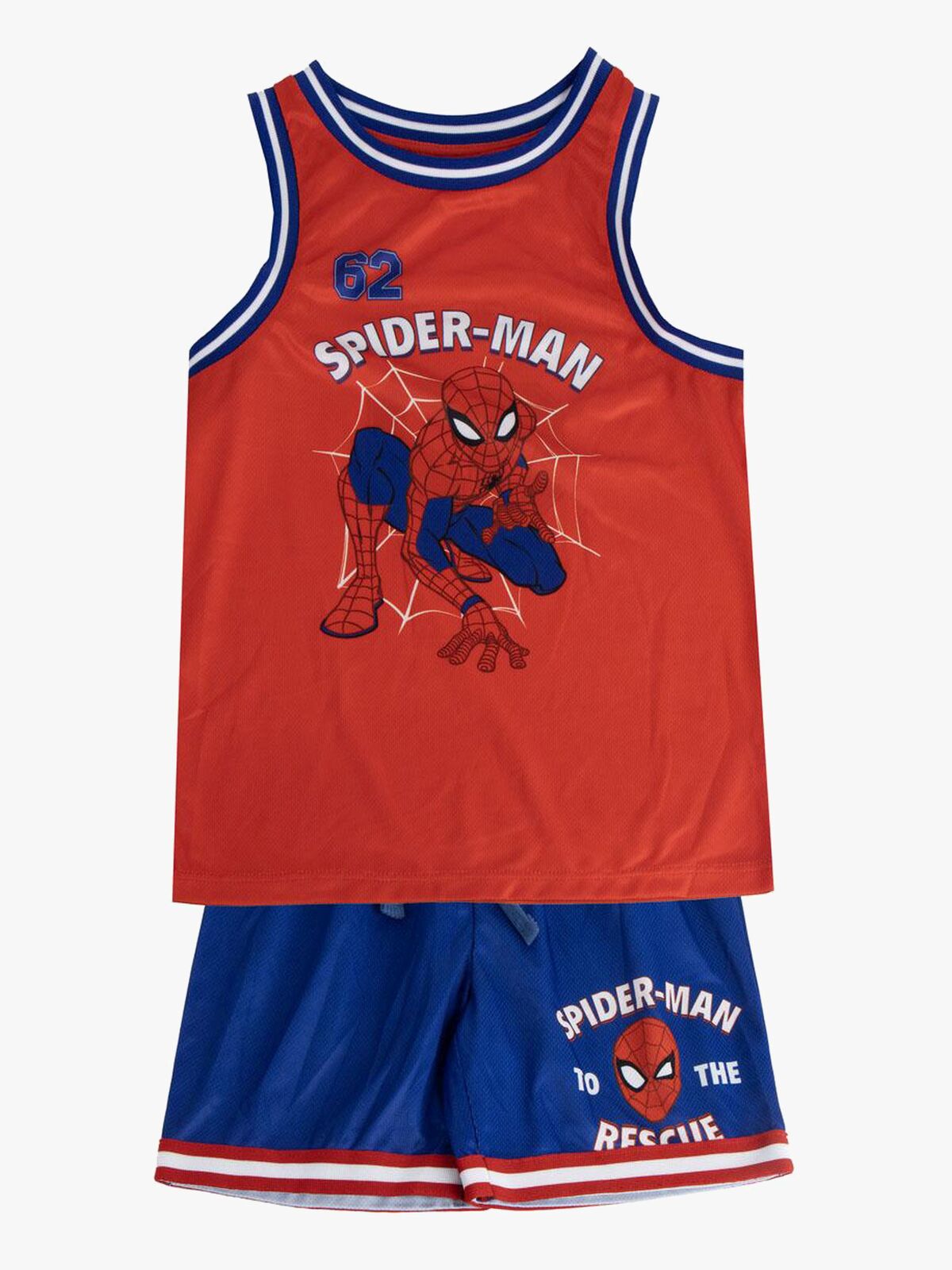Marvel Spider-Man Tanktop & Shorts Sportsgrene Sæt, Blå/Rød