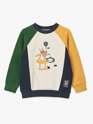 LIEWOOD Aude Placement Sweatshirt, Friends / Sandy / Classic Navy Multi Mix