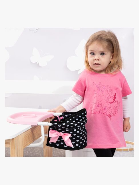 Bayer Design Babystol til Bord med Bakke, Sort/Lyserød