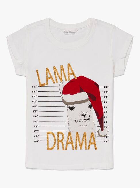 Luca & Lola Top Lama Drama, Bright White