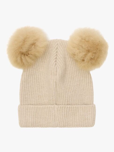 Huttelihut Hue Merinould med Pomponer Alpaka, Sand Melange