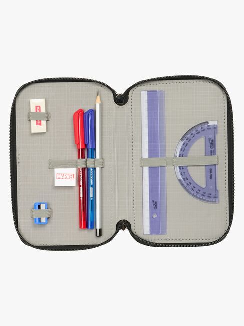 Marvel Avengers  Fyldt Penalhus med 3 Rum 37 Dele, Blå